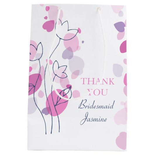 Confetti petaals bruiloft Bridesmaid-cadeau Medium Cadeauzakje (Achterkant)