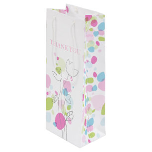 Confetti petals bruiloft bedankt voor je wijntas wijn cadeautas
