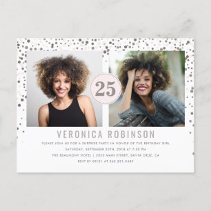Confetti Photo Surprise Birthday Party Invitation Uitnodiging Briefkaart
