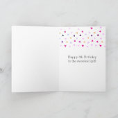 Confetti Pink Polka Dot 4e verjaardag Kaart (Binnen)