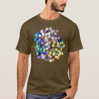 Confetti plaids partij regenboog sterk kobalt t-shirt