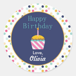 Confetti Polka Dot Personaliseert Stickers op zate