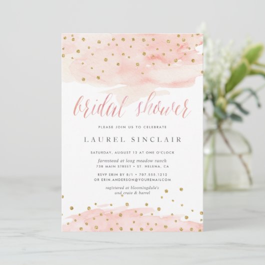 Confetti Pop | Invitation de douche nuptiale (Debout devant)