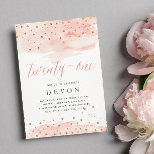 Confetti Pop Invitation de fête du 21e anniversa