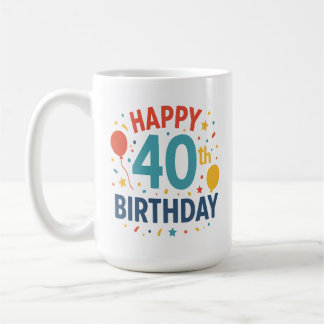 Confetti Pop : Joyeux 40e Anniversaire Mug
