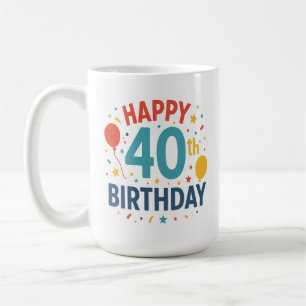 Confetti Pop : Joyeux 40e Anniversaire Mug