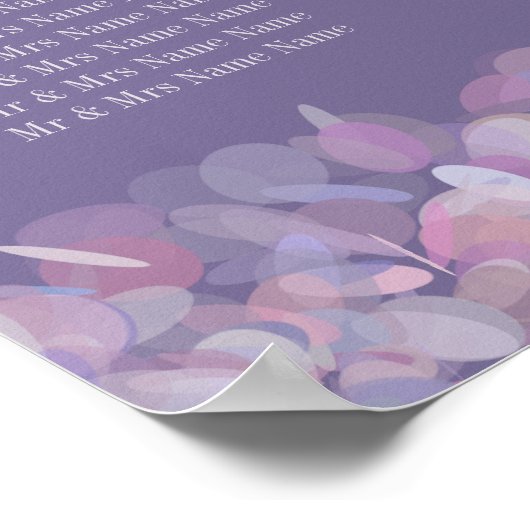 Confetti pourpre | Mariage Tableau 16 Tableau (Coin)