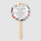 Confetti Red Lavender Lila Floral Wedding Programm Handwaaier (Voorkant)