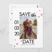 Confetti reinigen De datumfoto opslaan Briefkaart (Voorkant / Achterkant)