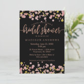 Confetti Rose Gold Bridal Showeuse Invitation (Debout devant)