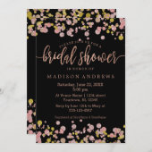 Confetti Rose Gold Bridal Showeuse Invitation (Devant / Derrière)