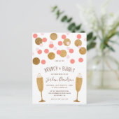 Confetti rose & or Brunch & Bubbly Invitations (Debout devant)
