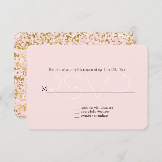 Confetti rose or RSVP (Devant / Derrière)