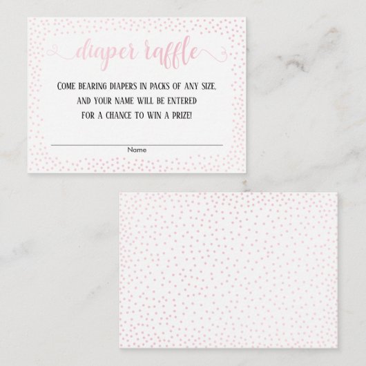 Confetti rose, Script sur Cartes à carreaux blanc (Devant / Derrière)