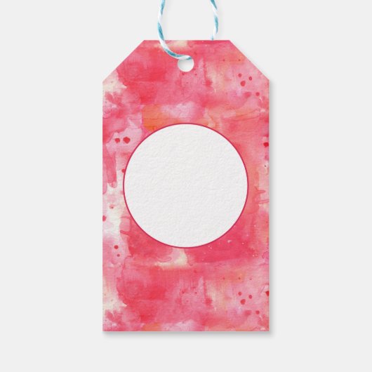 Confetti Roze Waterverf Abstracte Moderne Cadeaulabel (Achterkant)