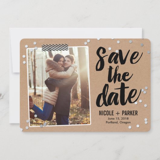 Confetti Save The Date Kaart (Voorkant)