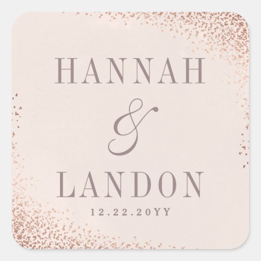 Confetti shimmer couples mariage sticker faux feui (Devant)