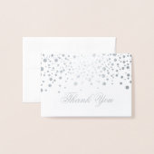 Confetti Silver Foil Stippen Hartelijk dank Folie Kaarten (Voorkant met envelop)