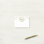 Confetti Silver/Gold Monogram Post-it® Notes (Op bureau)