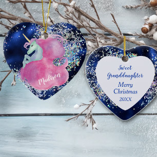 Confetti Sky Pink Unicorn kleindochter Keramisch Ornament