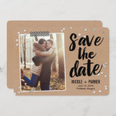 Confetti Sla de datumkaart op Save The Date (Voorkant / Achterkant)