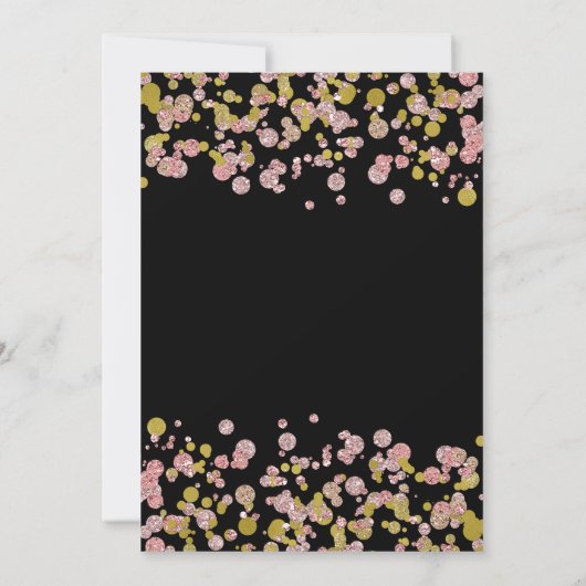 Confetti Sparkle Rose Gold Wedding Invitations (Dos)