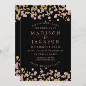 Confetti Sparkle Rose Gold Wedding Invitations (Devant / Derrière)