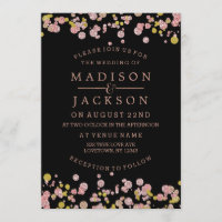 Confetti Sparkle Rose Gold Wedding Invitations
