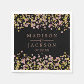 Confetti Sparkle Shine Roos Gold Weddenemonogram Servetten (Voorkant)