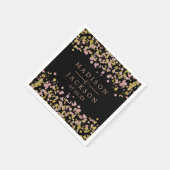 Confetti Sparkle Shine Roos Gold Weddenemonogram Servetten (Hoek)