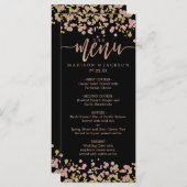 Confetti Sparkle Shine Roos Gold Wedding Menu (Voorkant / Achterkant)
