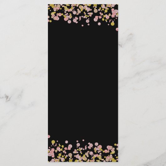 Confetti Sparkle Shine Rose Gold Mariage Menu (Dos)