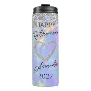 Confetti Sparkly Glitter Retirement Gift voor haar Thermosbeker