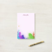  Confetti Splatter Canvas Waterverf Post-it® Notes (Op bureau)