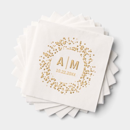 Confetti Splatter Fun Monogramme & Mariage de date (Insitu (empilé))