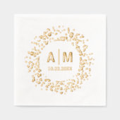Confetti Splatter Fun Monogramme & Mariage de date (Recto)