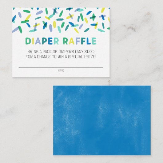 Confetti Sprinkle Diaper Raffle Enclosure Kaart (Voorkant / Achterkant)