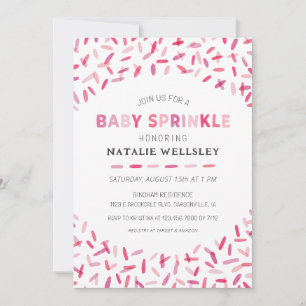 Confetti Sprinkles Baby Girl Uitnodiging
