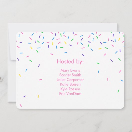 Confetti Sprinkles Baby Sprinkle Invitations rose (Dos)