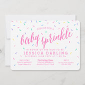 Confetti Sprinkles Baby Sprinkle Invitations rose (Devant)