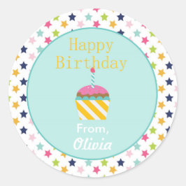 Confetti Stars Gepersonaliseerde Birthday Sticker