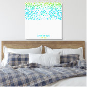 Confetti Stippen Blauwgroen Lime Green Bat Mitzvah Canvas Afdruk (Insitu (Slaapkamer))