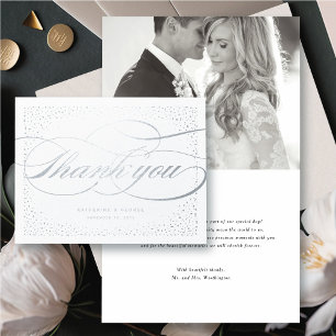 Confetti Stippen Classic Script Wedding Bedankt Folie Kaarten