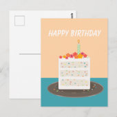Confetti taart Happy Birthday Briefkaart (Voorkant / Achterkant)