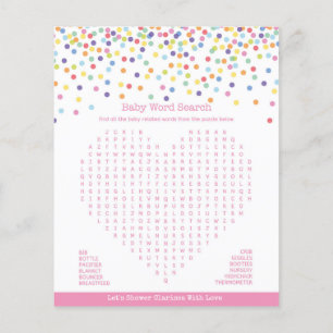 Confetti Thema Baby Shower Spel Flyer