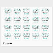 Confetti Turquoise Noire Bienvenue Sticker de reto (Feuille)