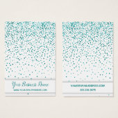 Confetti turquoise sur la carte d'affichage du sup (Devant & derrière)