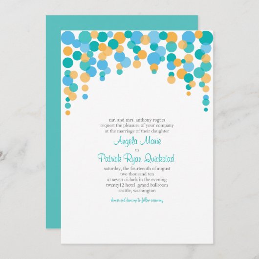 Confetti Uitnodiging (Voorkant / Achterkant)