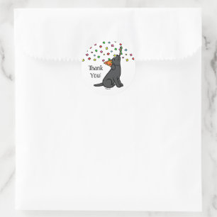 Confetti van Black Labrador Birthday Party Ronde Sticker