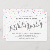 Confetti Verjaardagsfeest Uitnodigingen (Voorkant / Achterkant)